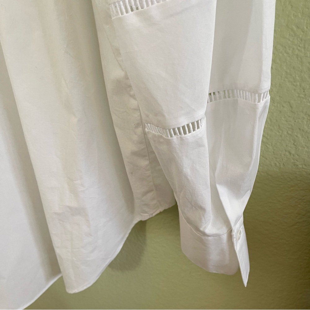 Zara Oversized White Poplin Shirt with Voluminous Sleeves, Size M - Picture 5 of 9